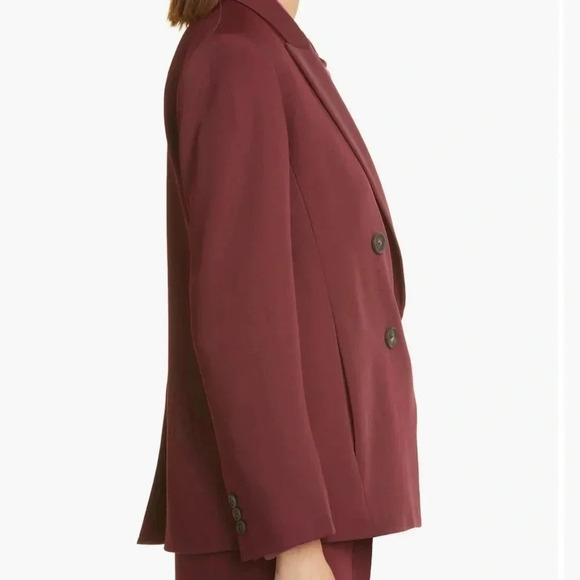 Vince Double Breasted Crepe Suit Blazer -Plum Wine - Picture 5 of 9